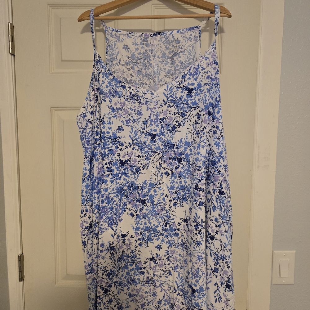 Floral Blue and White Dress